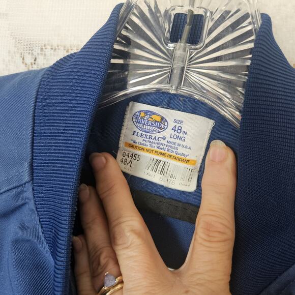 Reverside Flexbac 80s Canvas Pepsi 48" Long Bomber Jacket Workwear Streetwear - Picture 3 of 13